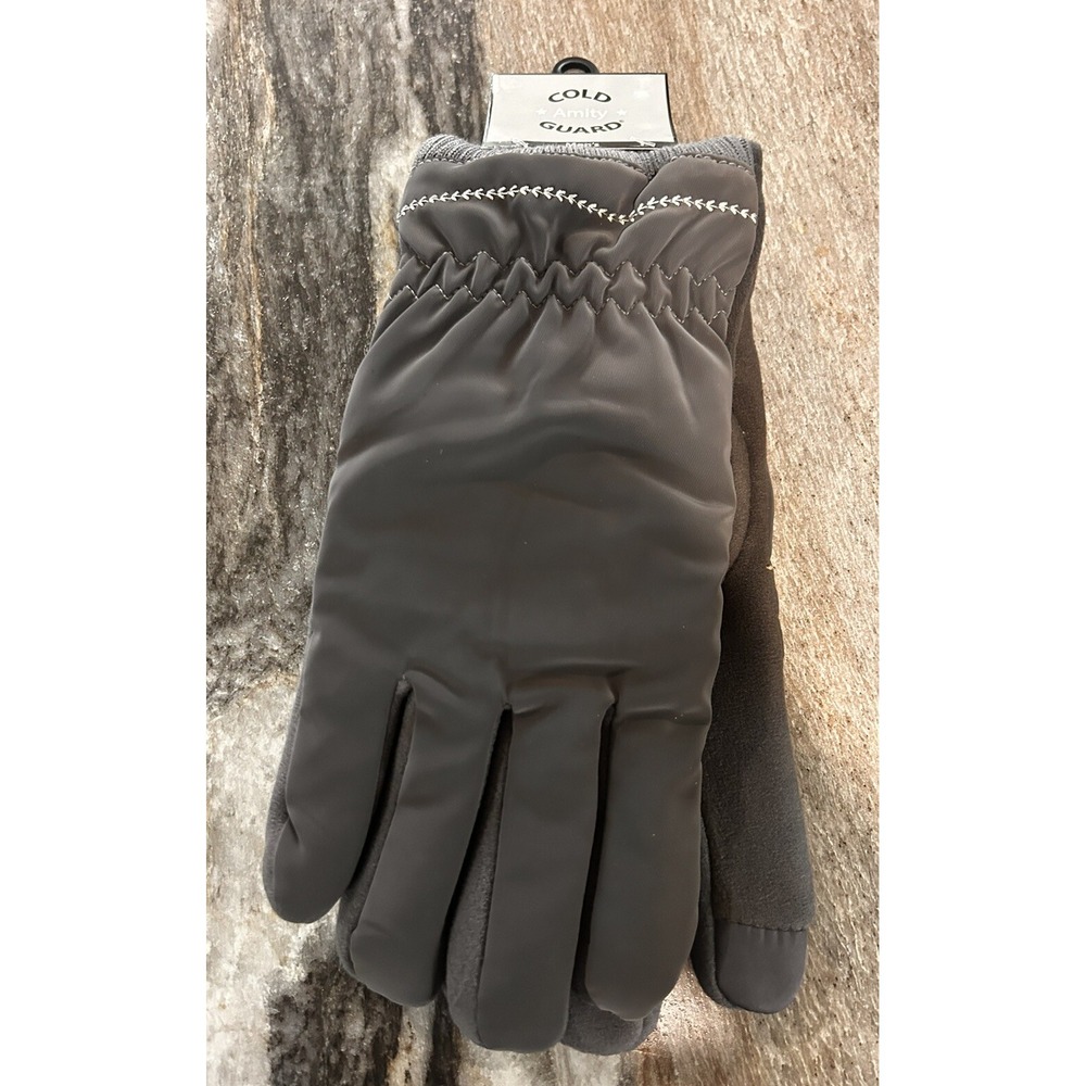 Mens Warm Winter Gloves‎ Dress Gloves Faux Fur Lining Medium 10" Gray
